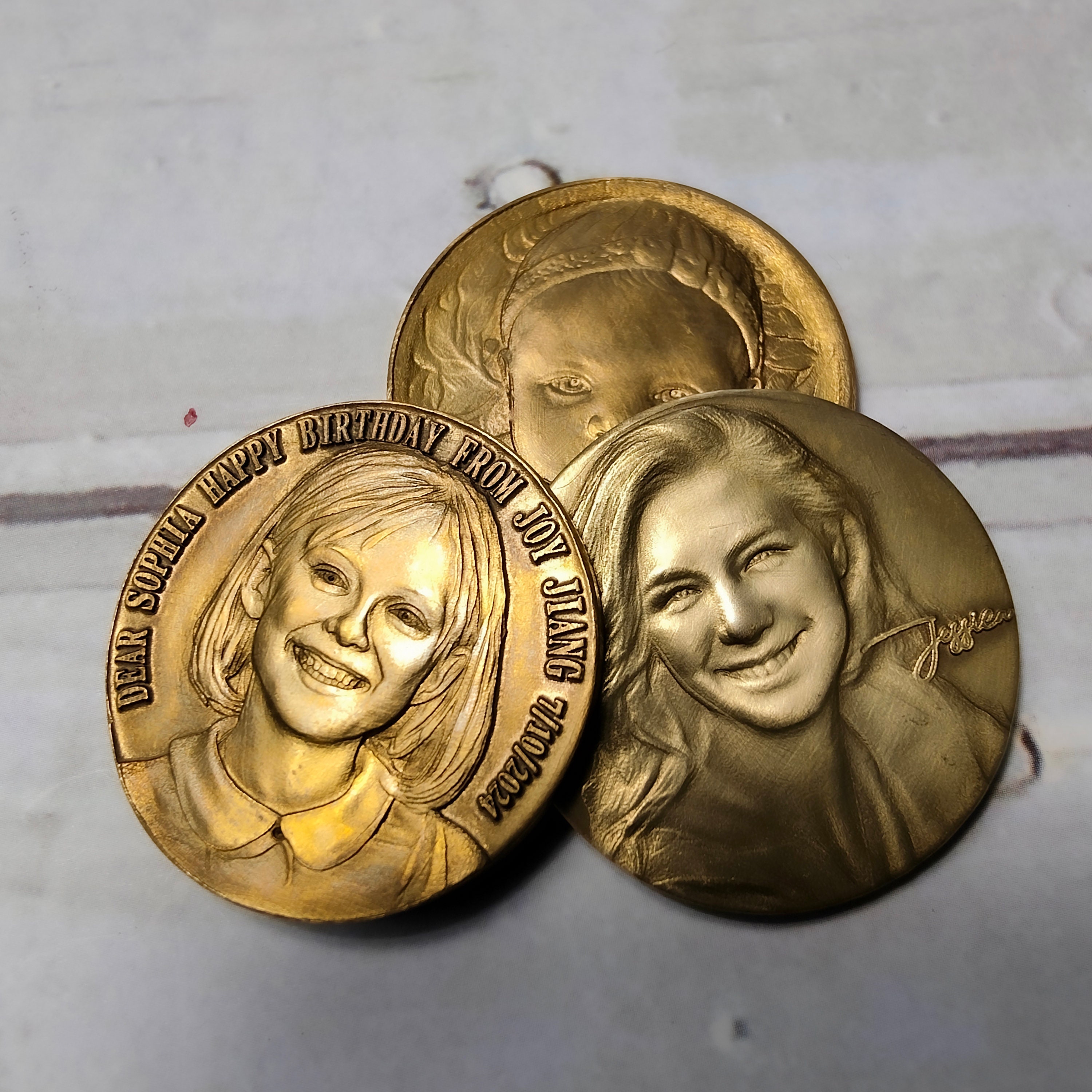 Customized Brass Portrait Relief Carving, Portrait Relief Pendant, Name ...