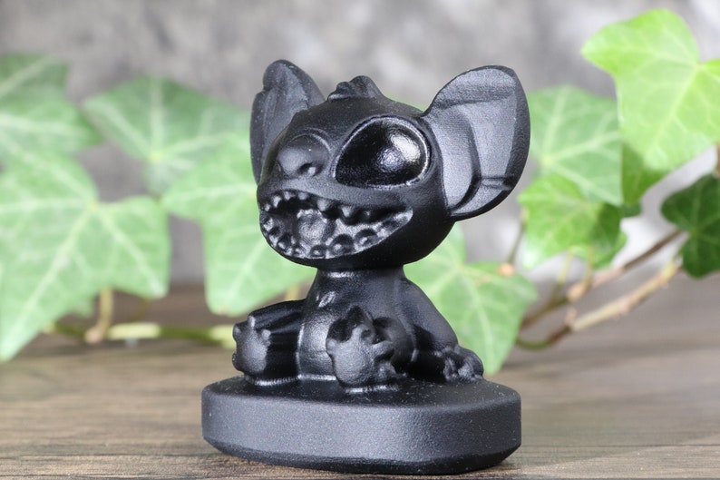 2'' Natural obsidian Stitch statue, crystal Stitch gifts, Stitch statue, Stitch figurine gifts, obsidian Stitch, crystal Cartoon animal image 3