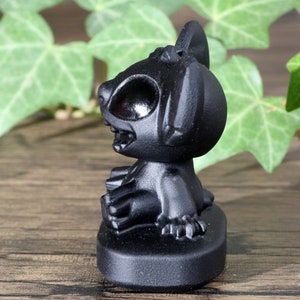 2'' Natural obsidian Stitch statue, crystal Stitch gifts, Stitch statue, Stitch figurine gifts, obsidian Stitch, crystal Cartoon animal image 8