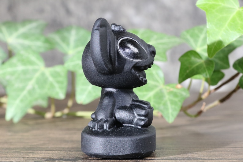 2'' Natural obsidian Stitch statue, crystal Stitch gifts, Stitch statue, Stitch figurine gifts, obsidian Stitch, crystal Cartoon animal image 7