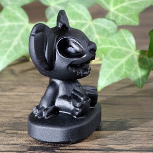 2'' Natural obsidian Stitch statue, crystal Stitch gifts, Stitch statue, Stitch figurine gifts, obsidian Stitch, crystal Cartoon animal image 4