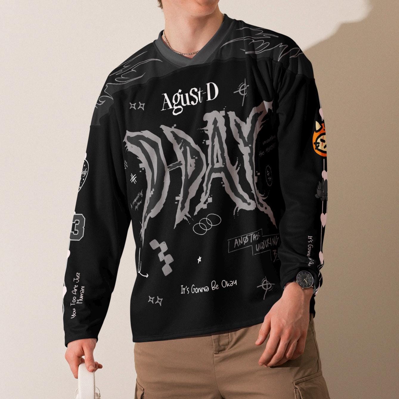 Discover DDAY Suga Inspired Recycled Men's Hockey Fan Jersey