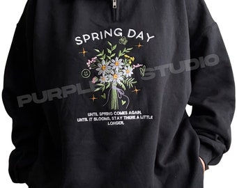 Spring Day BTS Embroidered Sweatshirt (Made To Order)