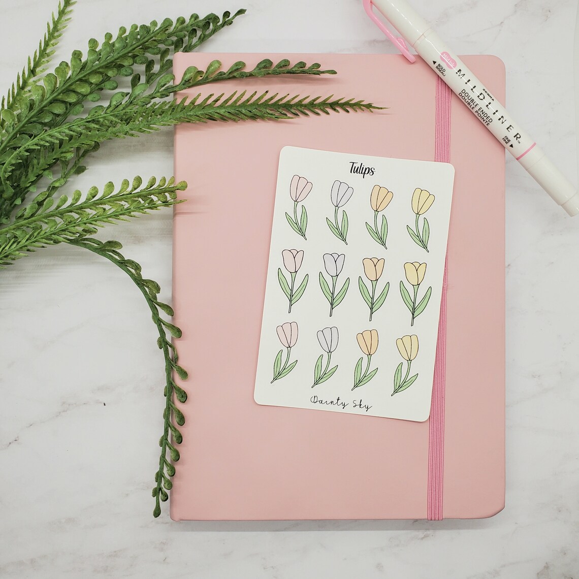 cute pastel tulips bujo stickers bullet journaling stickers etsy