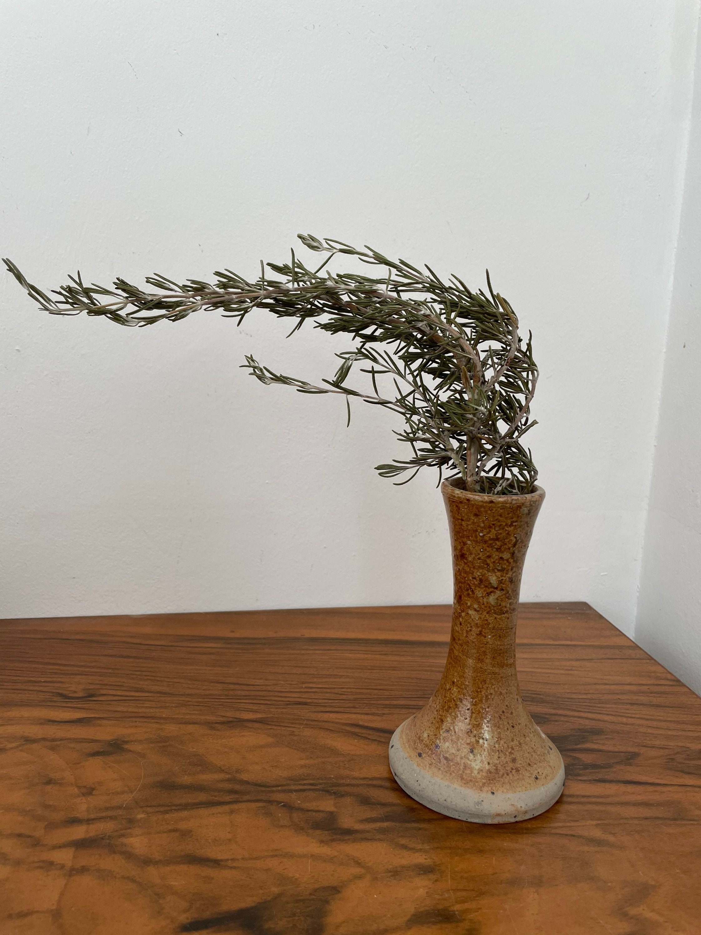 Vase Signé Jpg en Grès Pyrité Vintage Français Rustique Ikebana | French Ceramic Jug Shabbychic Bohe