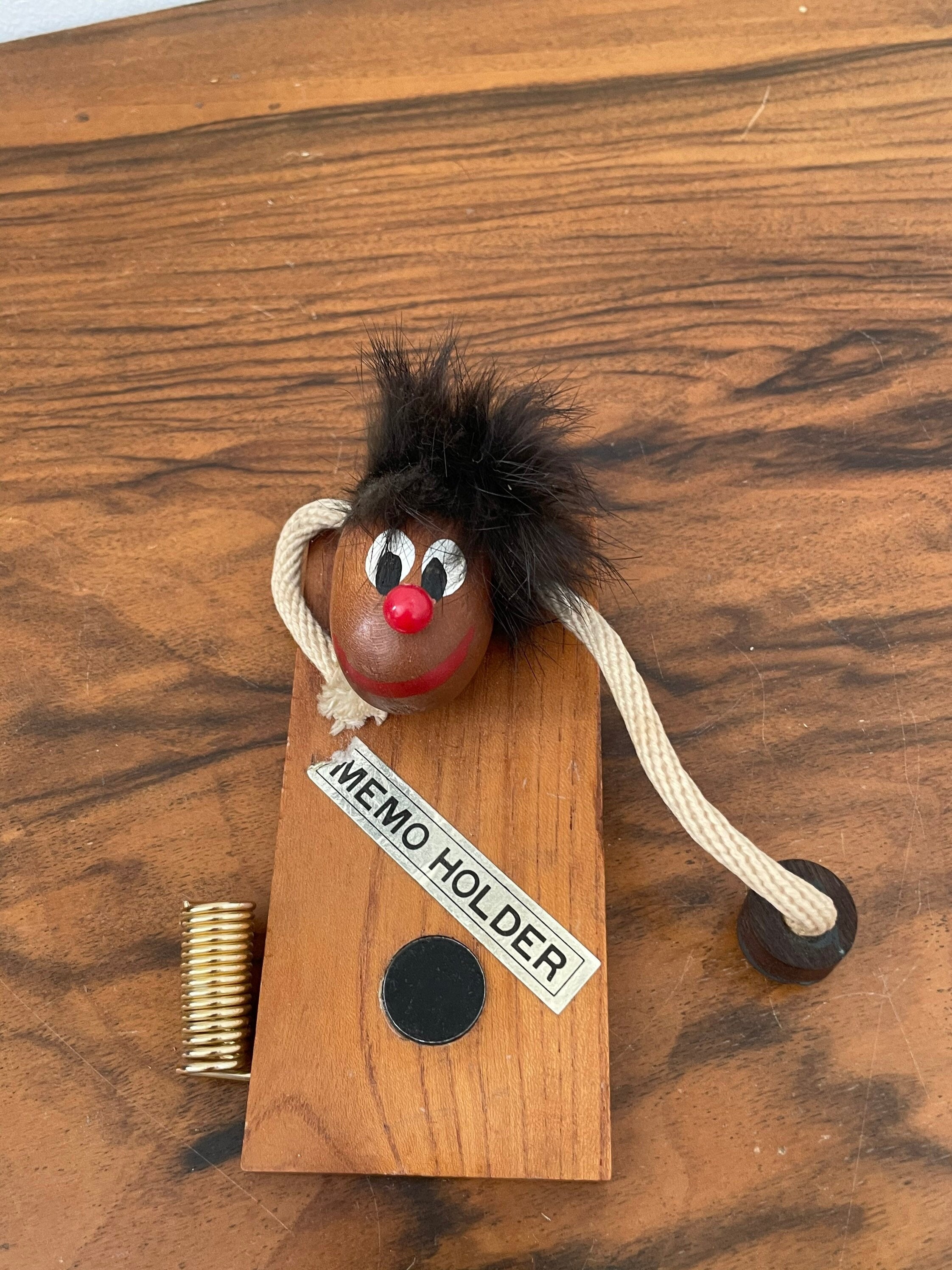 Figurine Hans Bolling en Teck | Pense Bête Bureau Support Crayon Vintage 50 60 Danois Danemark Made 