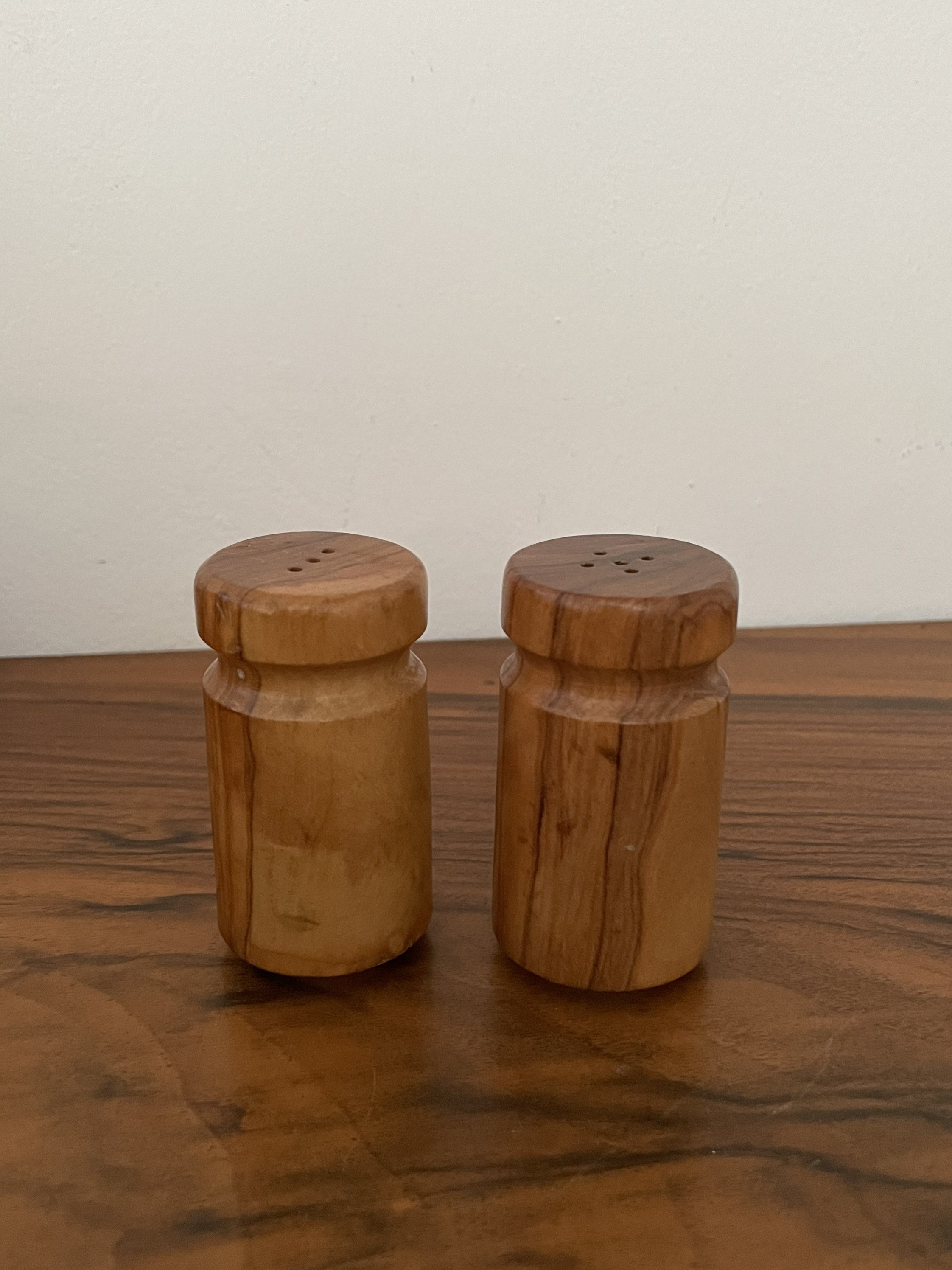 Sel Poivre Vintage Antique Bois d'olivier Sud de La France | Salière Poivrière