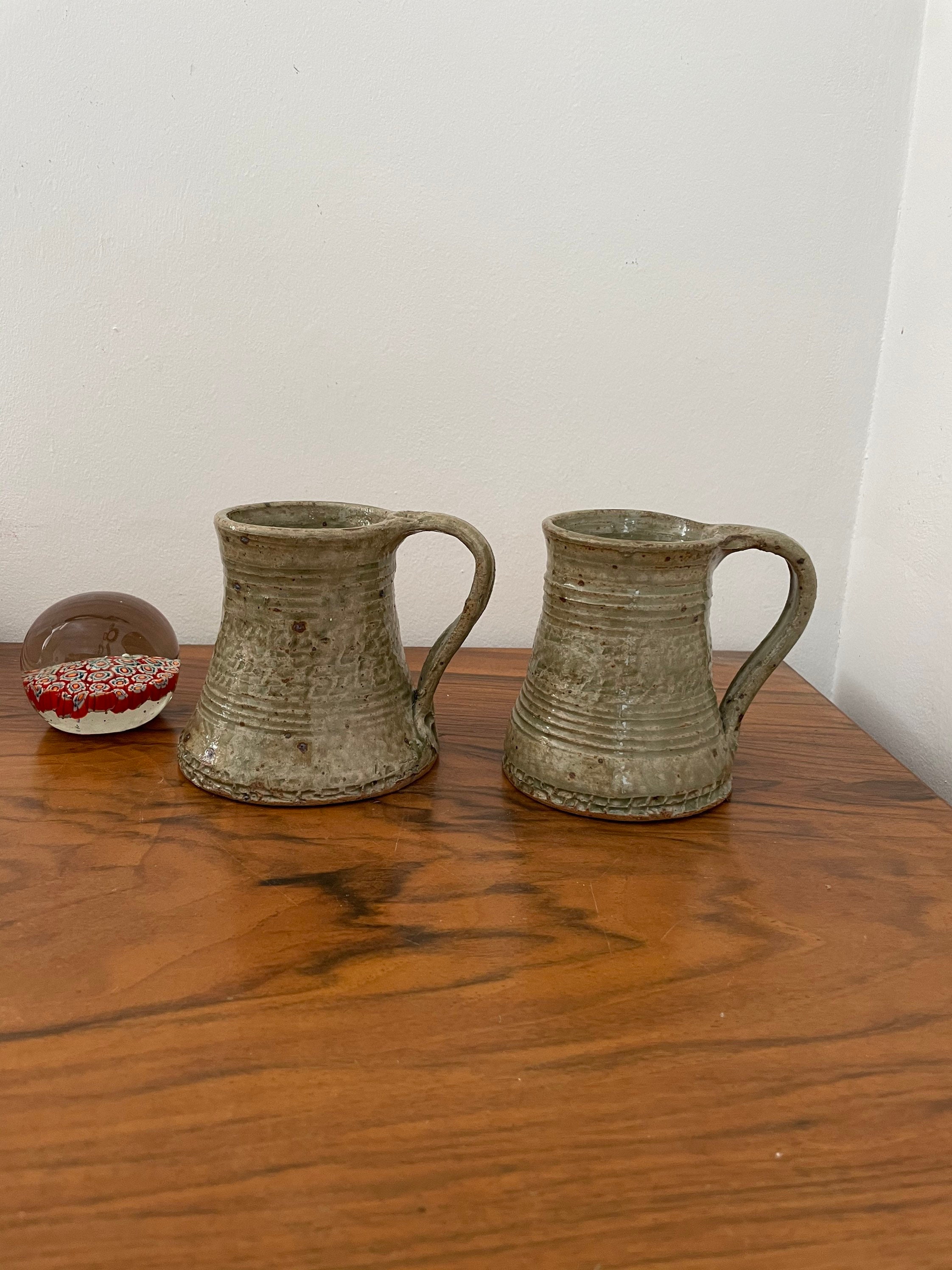 Lot de 2 Mugs Carry Garary Vintage Seventies 70's Rustique Shabbychic Boheme Folk Rustic Countryhous
