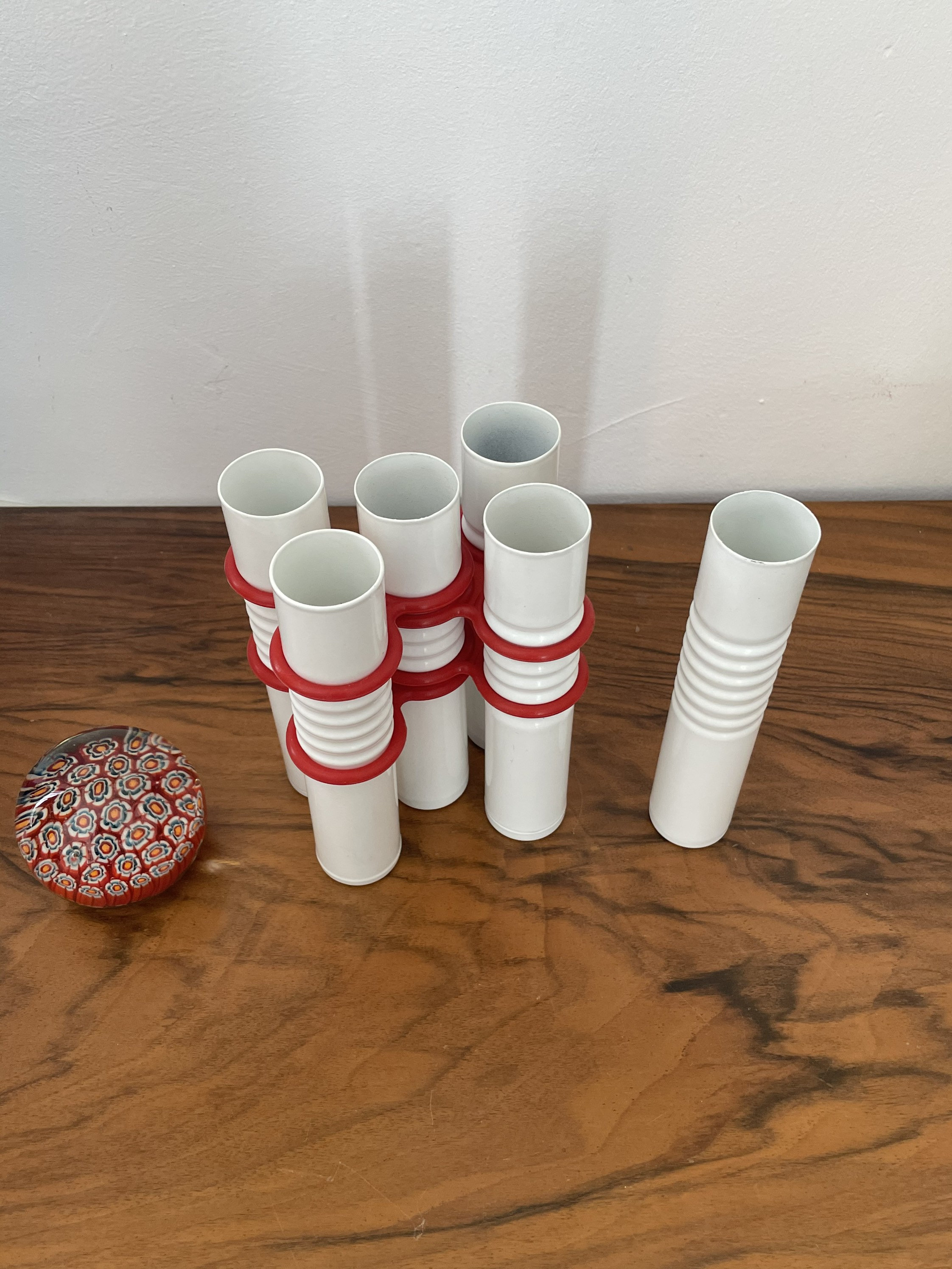 Ikea Vases Livat Designer Martin Vallin en Métal et Plastique Discontinued Hand Made Soliflore Modul