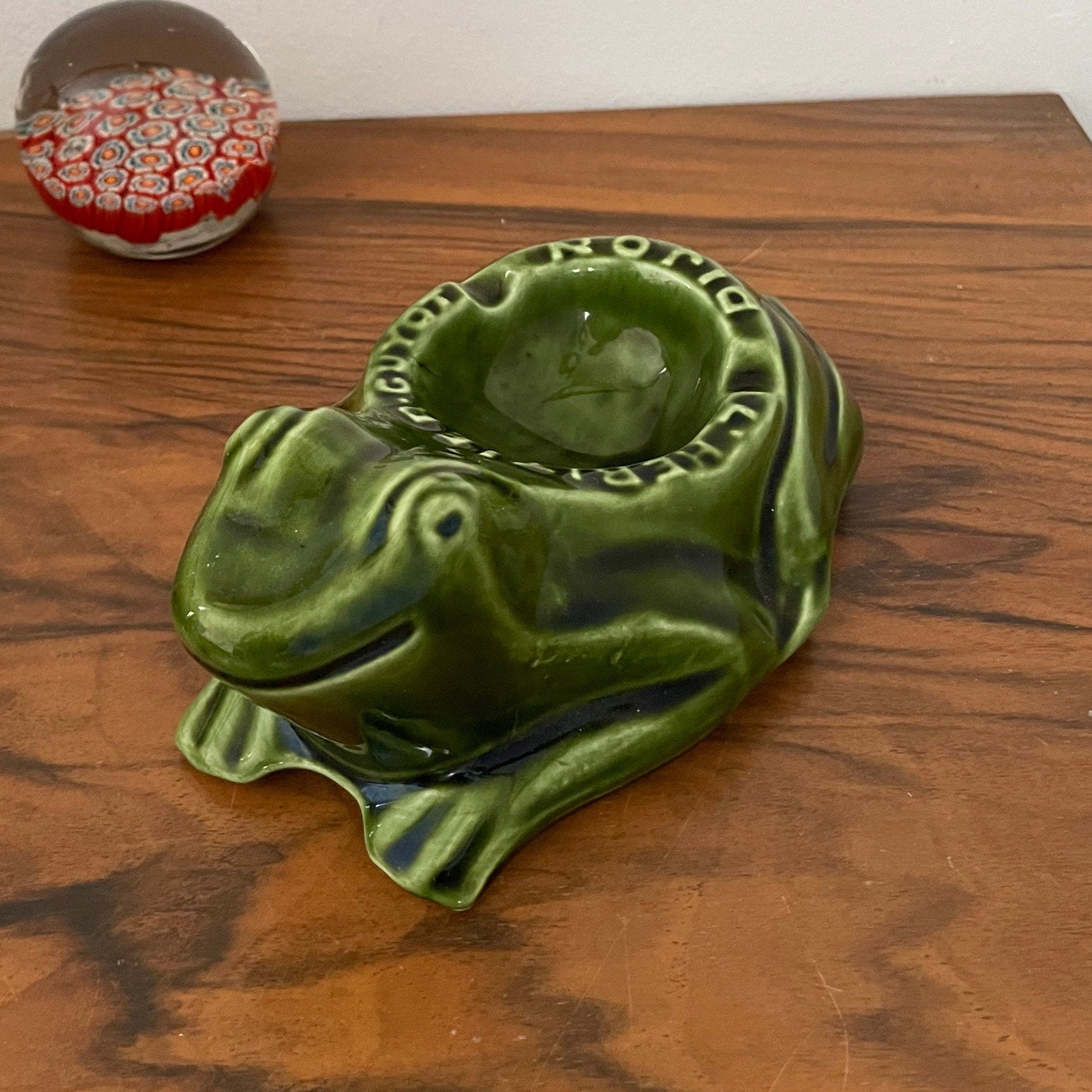 Vide Poche Cendrier Grenouille L'héritier Guyot Dijon Céramique Objet Publicitaire Midcentury Mcm Bi