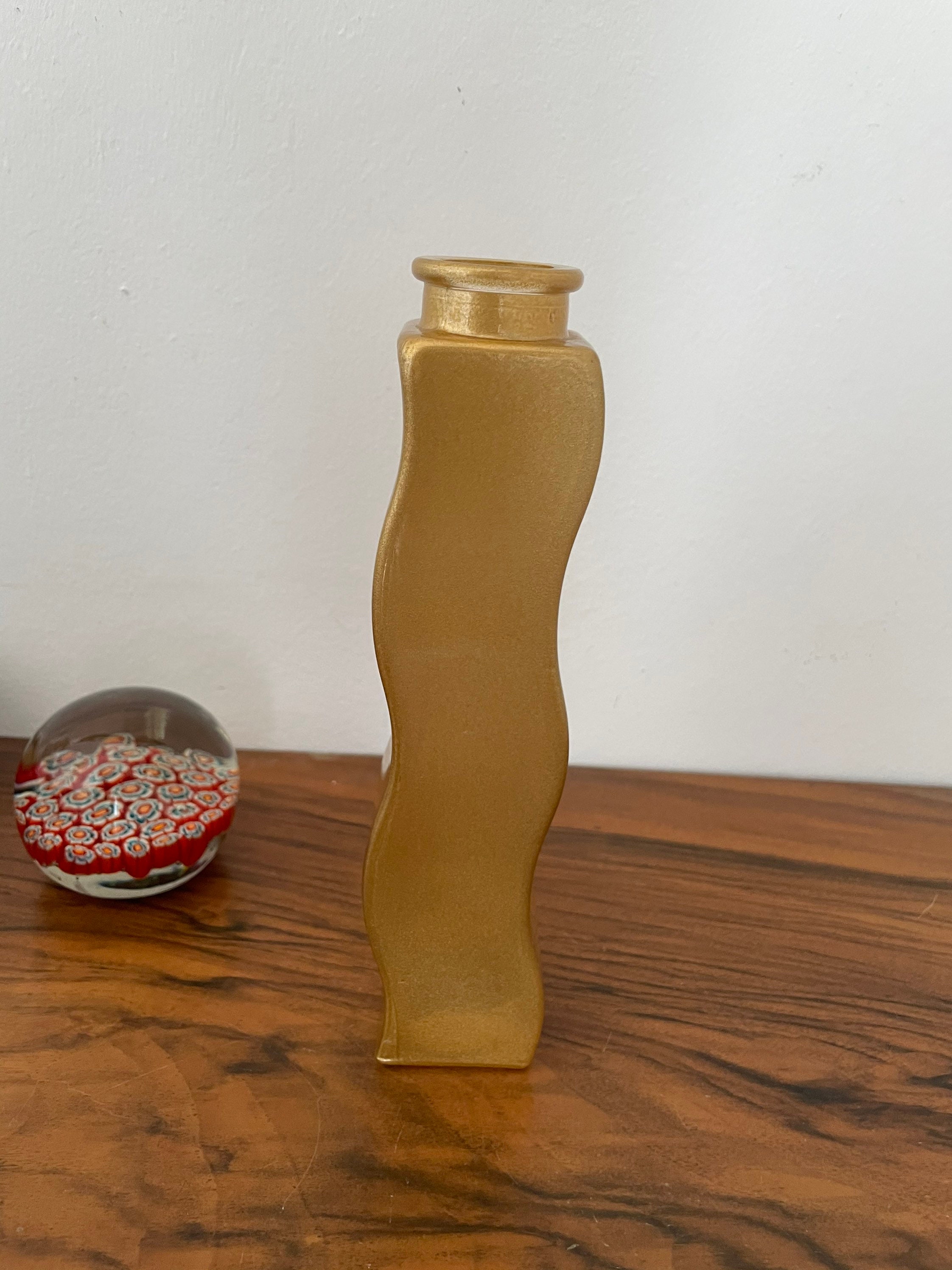 Vase Ikea Squiggle Doré Or Wave en Verre Discontinued Soliflore