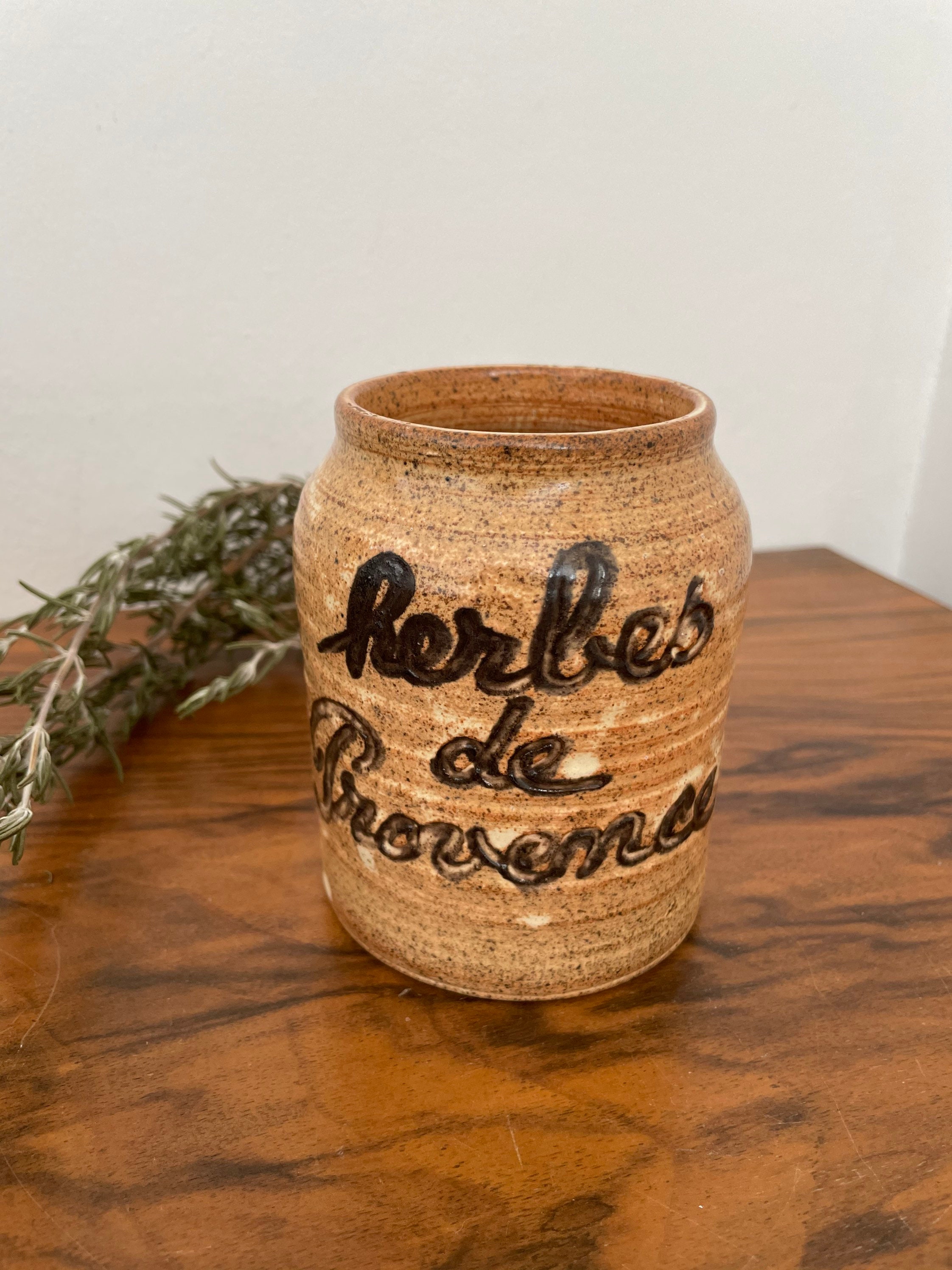 Pot Herbes de Provence en Terre Cuite Brun Vernissé | Sud La France Antique Vintage Country House