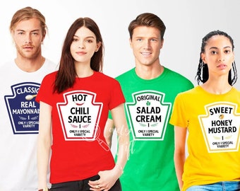 Family matching shirts,group shirts,funny halloween shirt,halloween costumes,condiment shirt,couples shirts,halloween couple costume,funny