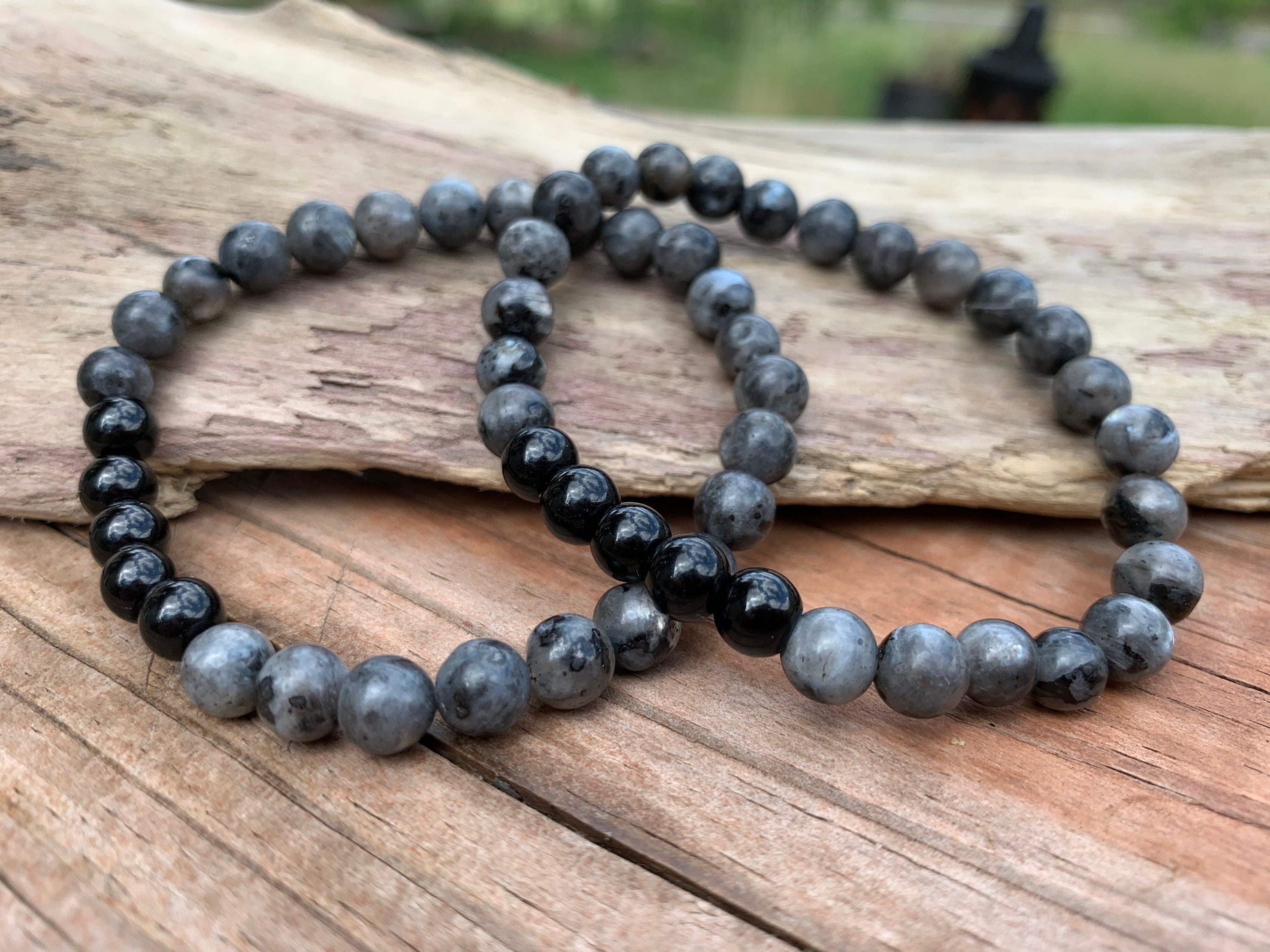 Labradorite & Obsidian Healing Bracelet / Extra Durable Etsy.de