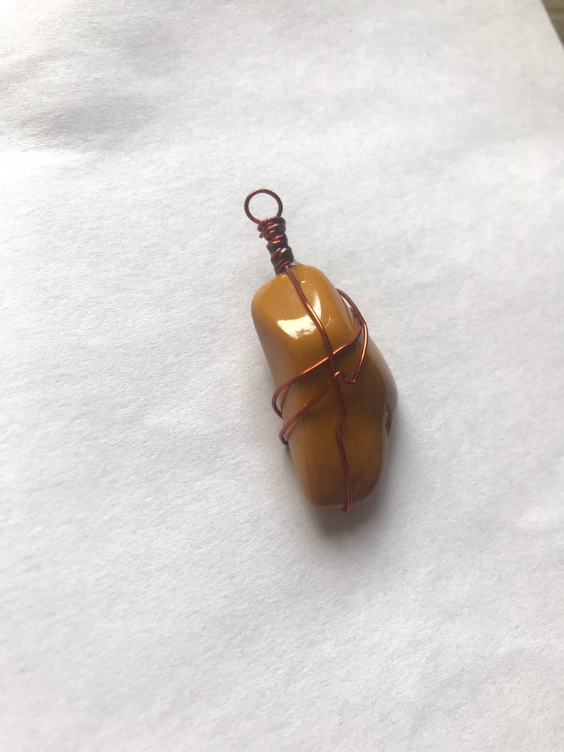 Yellow Jasper Copper Wire Pendant