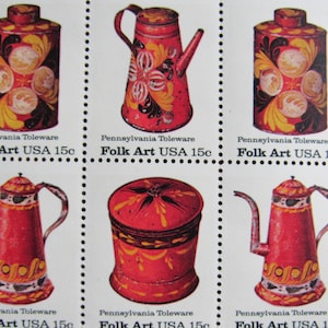 Folk Art Unused 15 Cent Stamps (16) UNused Stamps
