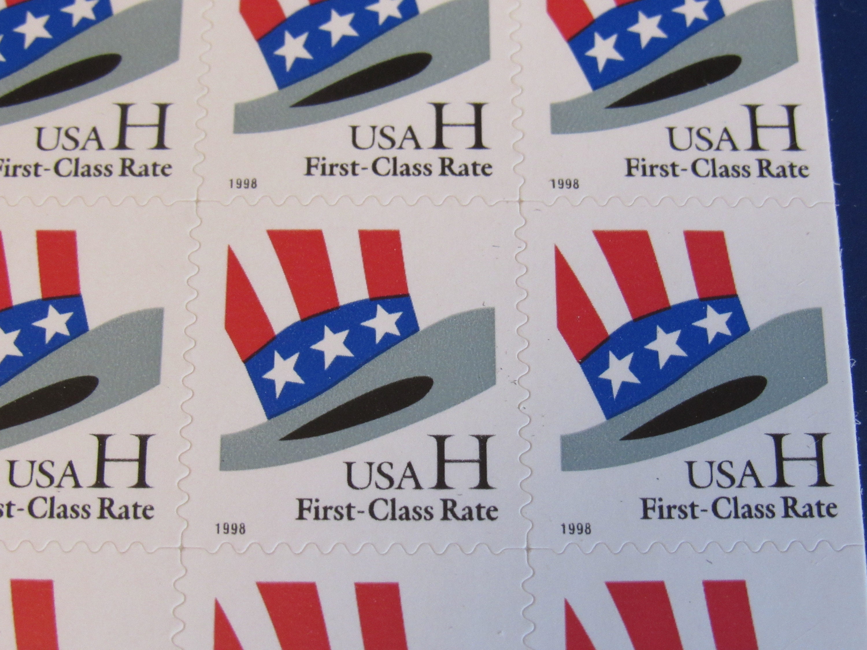USPS UN 切手 1998年アンクル・サムの「H」プライムレート 匿名配送 1998 Manufacture Sealed Uncle Sam's H Prime Rate Stamps (20
