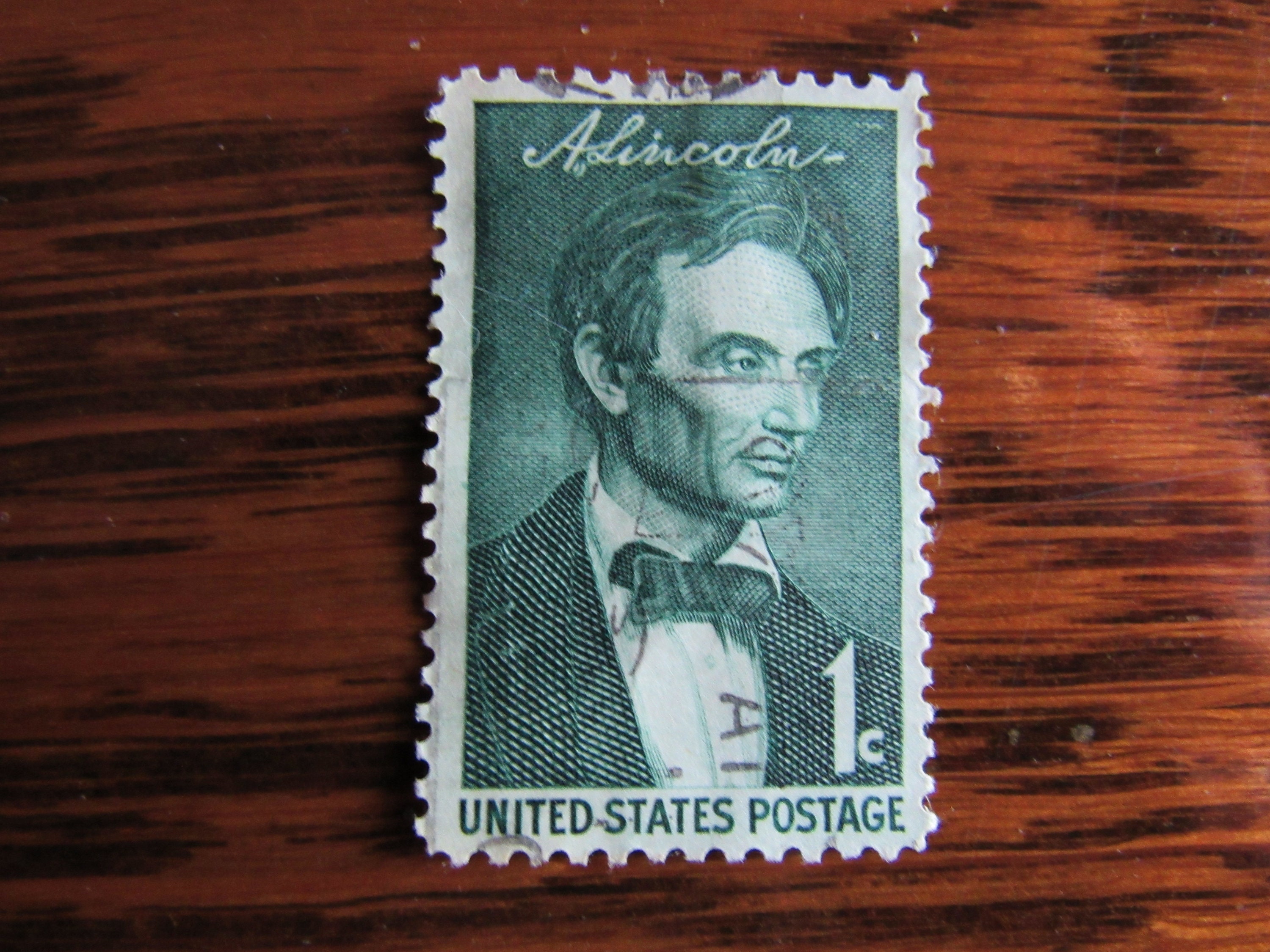 1959 U.S. 1 Cent Abraham Lincoln Used Stamp Etsy