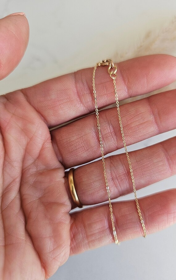 9ct gold 7.5 inch dainty curb chain bracelet