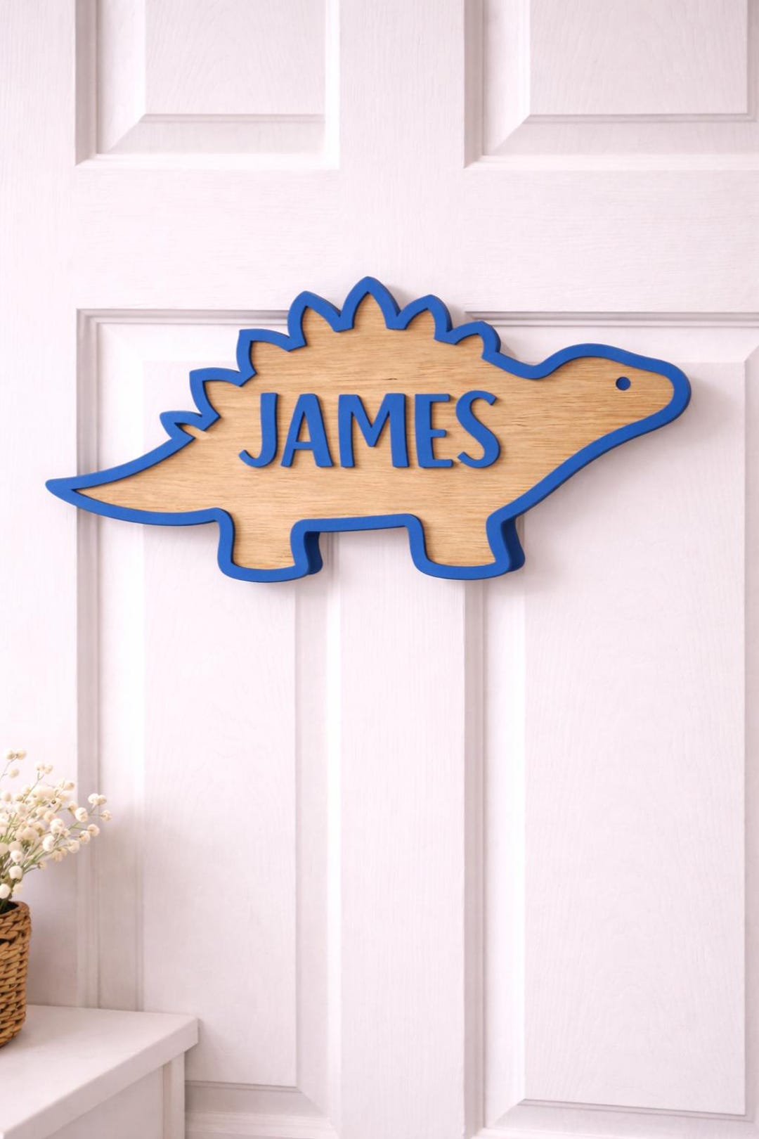 Personalised Dinosaur Name Sign | Layered Wood Acrylic Nursery Plaque ...