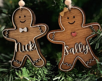 Personalised Gingerbread Christmas Ornaments Mr and Mrs