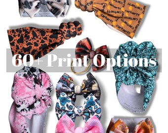 Western Newborn Baby Infant Toddler Bow on Nylon Clip Piggies Bow Headwrap Top Knot Messy Wrap Rose Knot