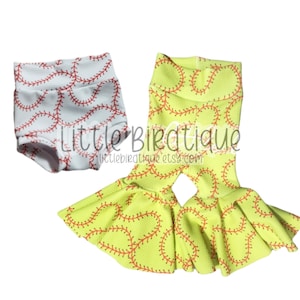 Baseball Softball High Waisted Bummies OR Bell Bottoms