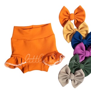 Fall Solids or Stripes High Waisted Bummies | High Waisted Flutter Leg Cuff Bummies