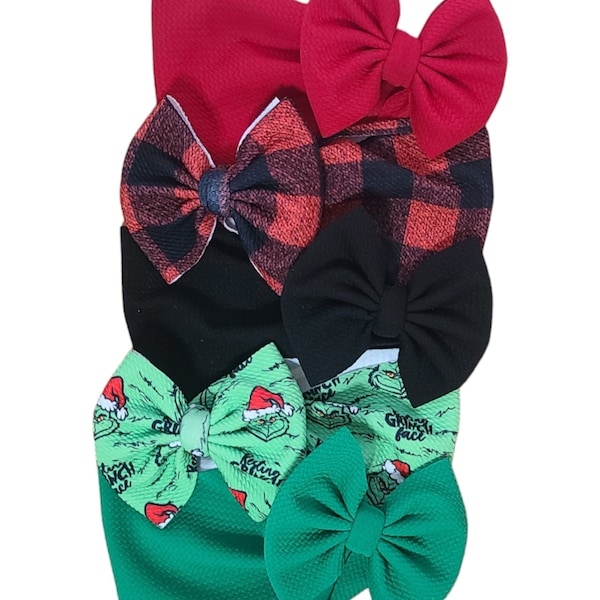 READY TO SHIP Holiday Christmas Bow Headwraps and Bows on Nylon