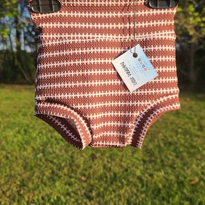 READY TO SHIP Football Stitches Bummies