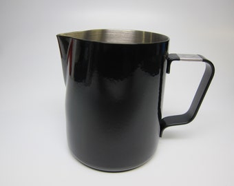 Stainless steel black powder coated steaming pitcher, 12oz, 20oz and 30oz