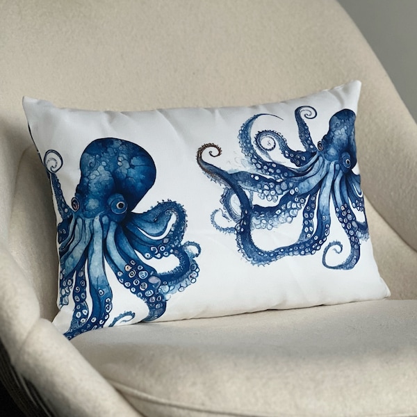 Wood Beaded Pillow- Octopus