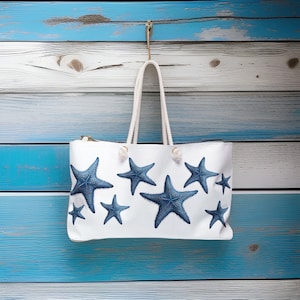 Strandtasche, Blauer Seestern-Design, Strandtasche Tote, süße Strandtasche, große Strandtasche, adrette Strandtasche, Strandtasche
