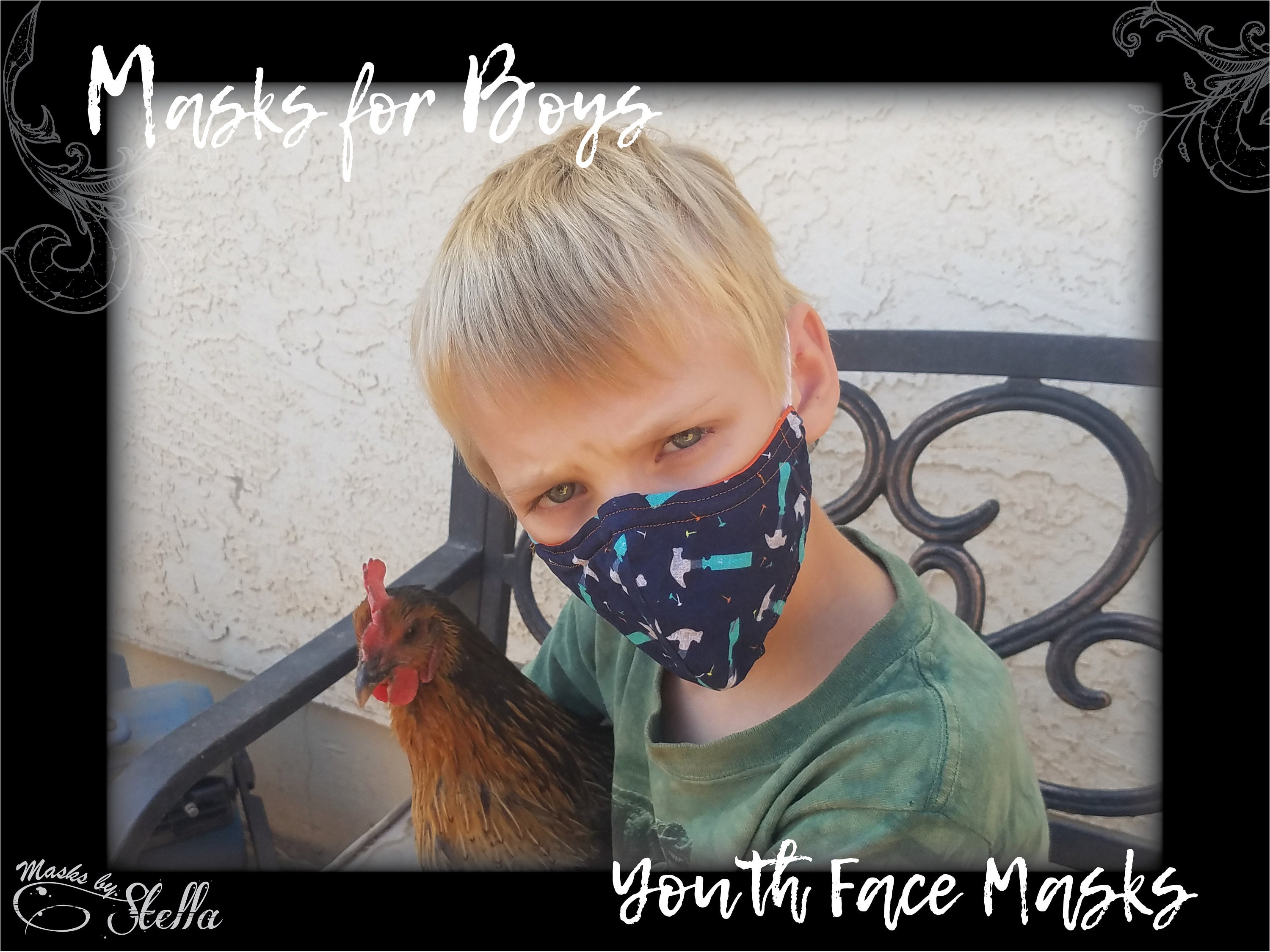Boys Face Mask. Small Face Mask for Boys. Cute kids face | Etsy