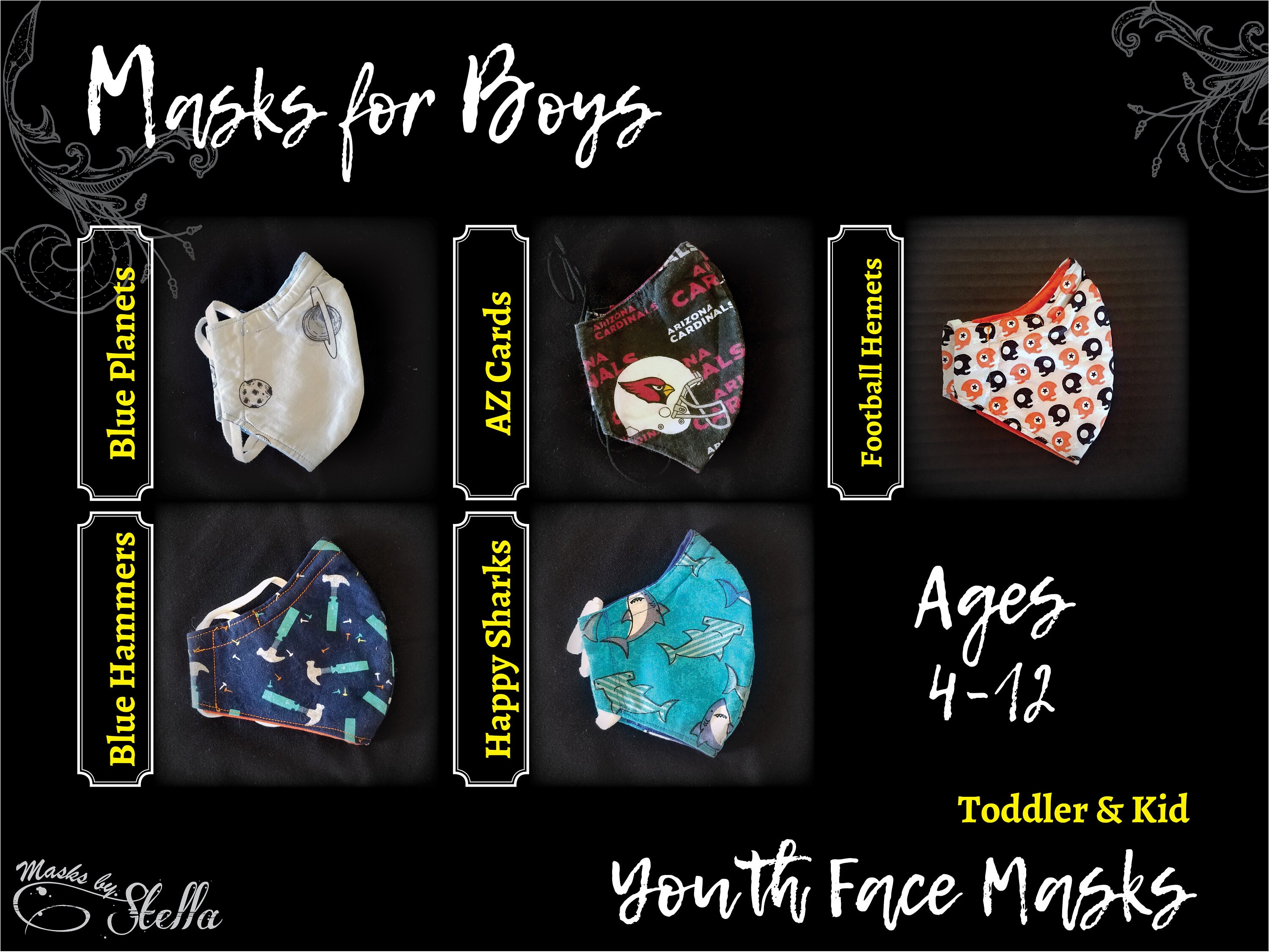 Boys Face Mask. Small Face Mask for Boys. Cute kids face Etsy