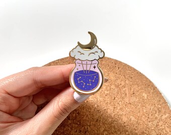 Celestial Essence Enamel Pin | Cosmic Collection - Moon Pin, Clouds, Constellations, Cute Enamel Pin, Gifts for Her, Gifts for Him