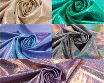 Holographic Small Dotted Stretch Nylon Spandex Fabric - Medium Weight