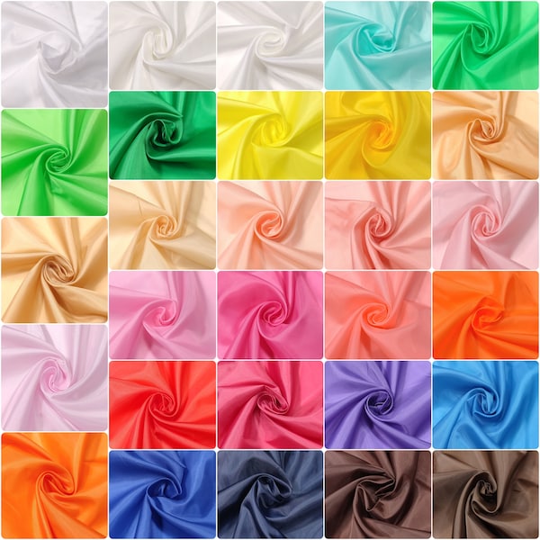Lightweight Lining Fabric, Non-Stretch, 100% Polyester, Bright Colors, Semi-Transparent