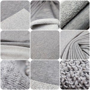 French Terry Cotton Fabric - Light Grey Mélange - Two way stretch