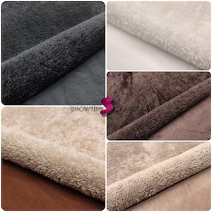Luxury Bonded Sherpa Faux Fur Fabric - Micro Suede Back