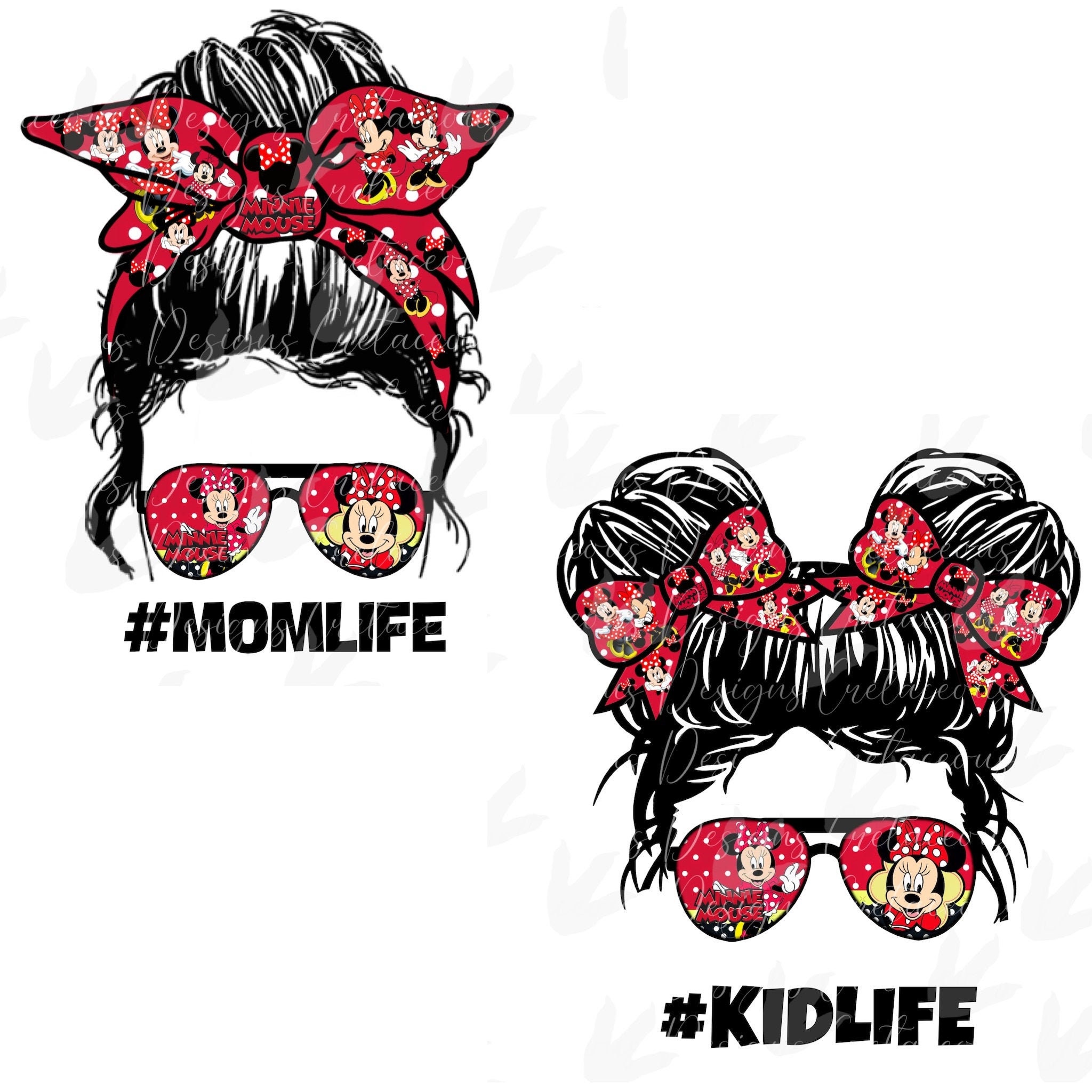 Download Minnie Mouse Mom Life and Kid Life Messy Bun Digital ...