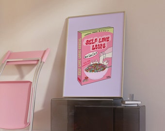 Self Love Loops Print - Illustrated Inspiring Wall Art -  Cereal Box