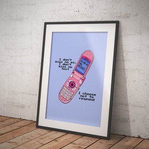 SZA Good Days Lyrics Print - Illustrated Wall Art - "I Don't Miss No Ex, I Dont Miss No Text. I Choose Not to Respond"