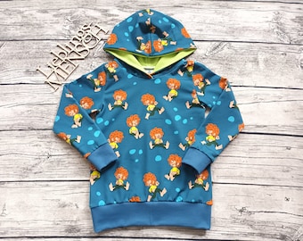 Kapuzenpullover Pumuckl der kleine Kobold - Pullover/Hoodie für Mädchen und Jungs blautürkis/grün