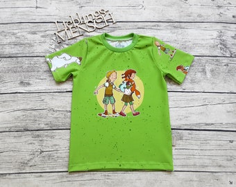 LETZTES Größe 122 T-Shirt die Schule der magischen Tiere - Shirt für Mädchen und Jungs Ida & Ben hellgrün