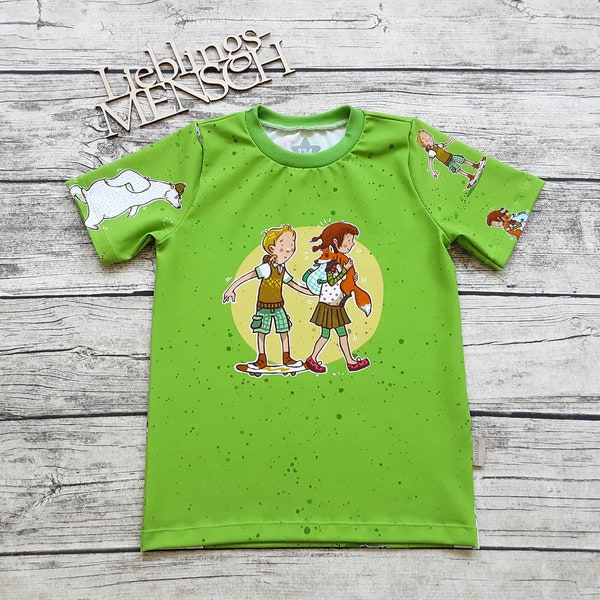 LAST size 122 T-shirt the school of magical animals - shirt for girls and boys Ida & Ben light green