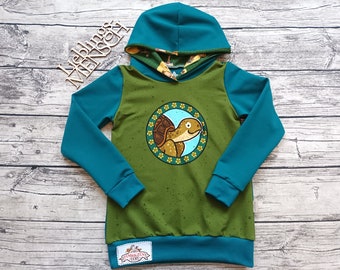 Kapuzenpullover die Schule der magischen Tiere Benni & Schildkröte Henrietta - Pullover für Mädchen und jungs petrol/grün