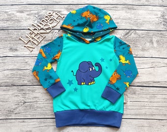 LETZTER Größe 98 Kapuzenpullover die Sendung mit der Maus - Elefant  - Hoodie/Pullover für Mädchen und Jungs