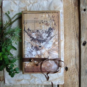 Journal vide de rebut sur le thème de l'hiver, journal fait main pour cadeau