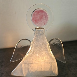 Angel, glass candle holder, handmade creation